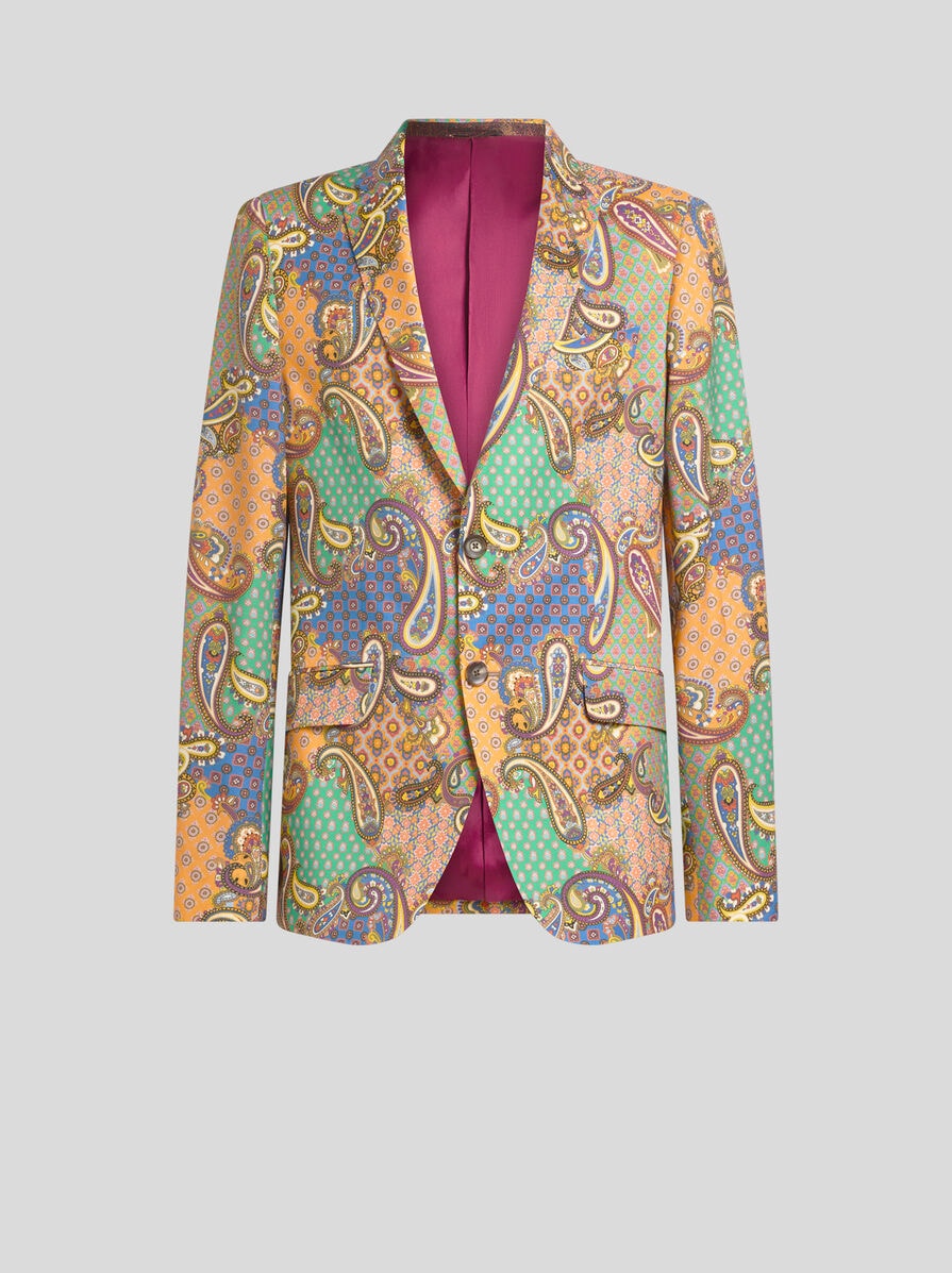 SINGLE-BREASTED WOOL JACKET WITH PATCHWORK | Jackets | ETRO