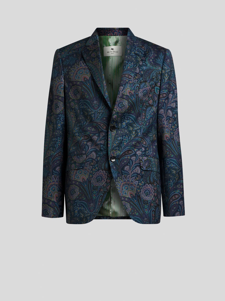 SINGLE-BREASTED WOOL JACKET WITH FLORAL MOTIF | Jackets | ETRO