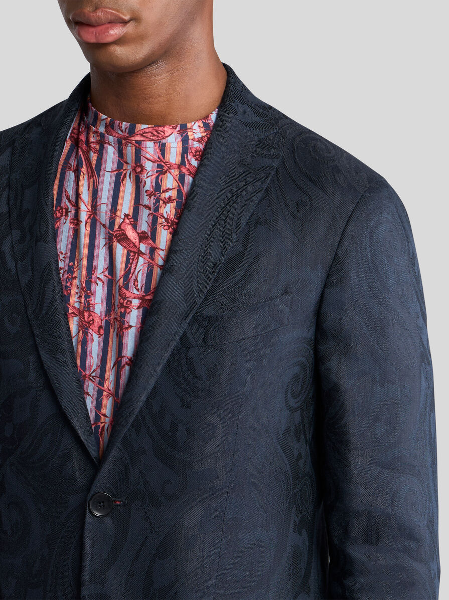 【★完売必至★】ETRO ☆ ペイズリー ジャカード ジャケット 関税込 エトロ ジャケット ジャカード 花 ペイズリー 日本未入荷