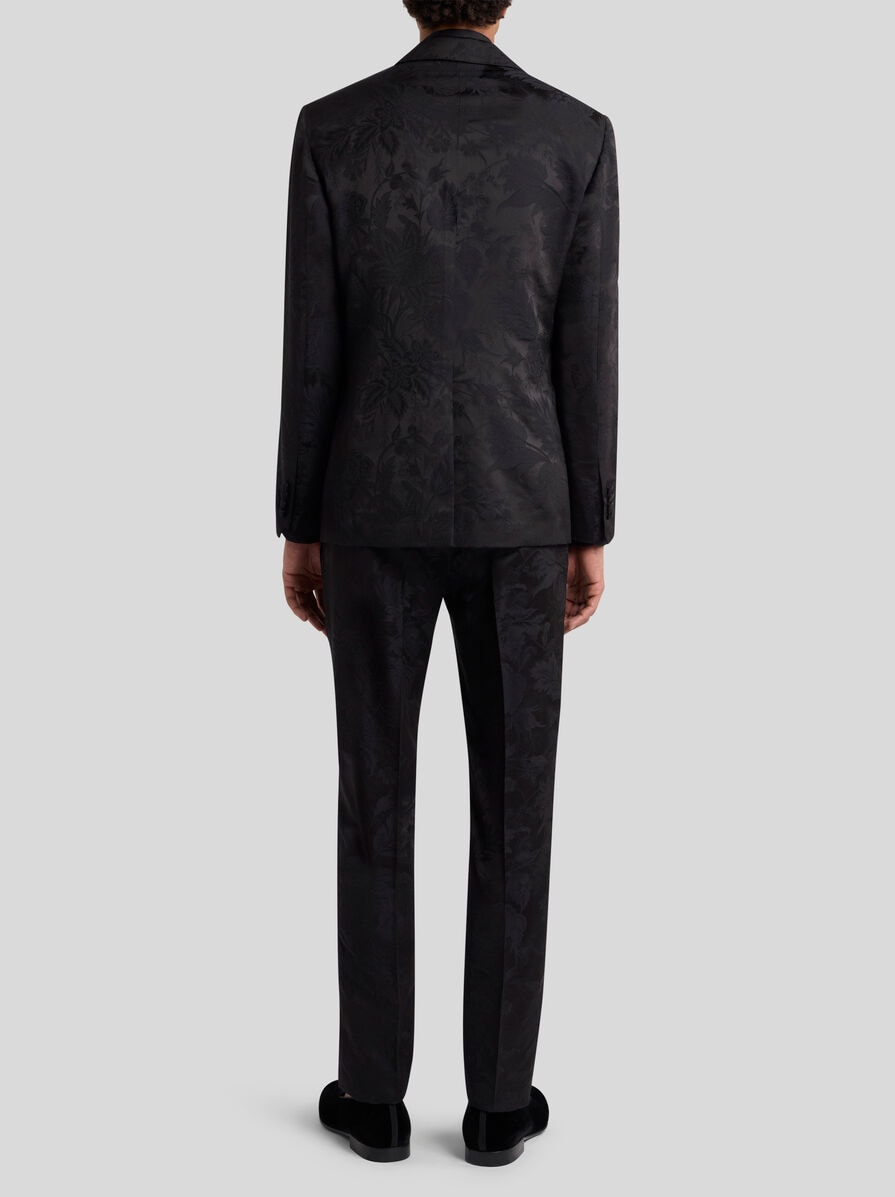 ETRO ツイード ブレザー 青・赤・白 ピーコック シングルブレスト カットジャカード ブレザー | エトロ