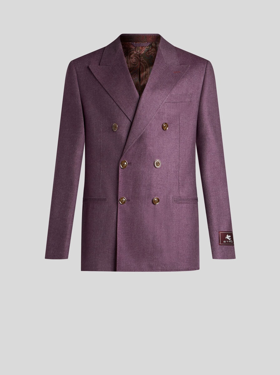 ETRO ダブルブレストツイードコート 【関税込】 希少】ETRO ウール ラシャ ダブルブレスト コート (ETRO/コート