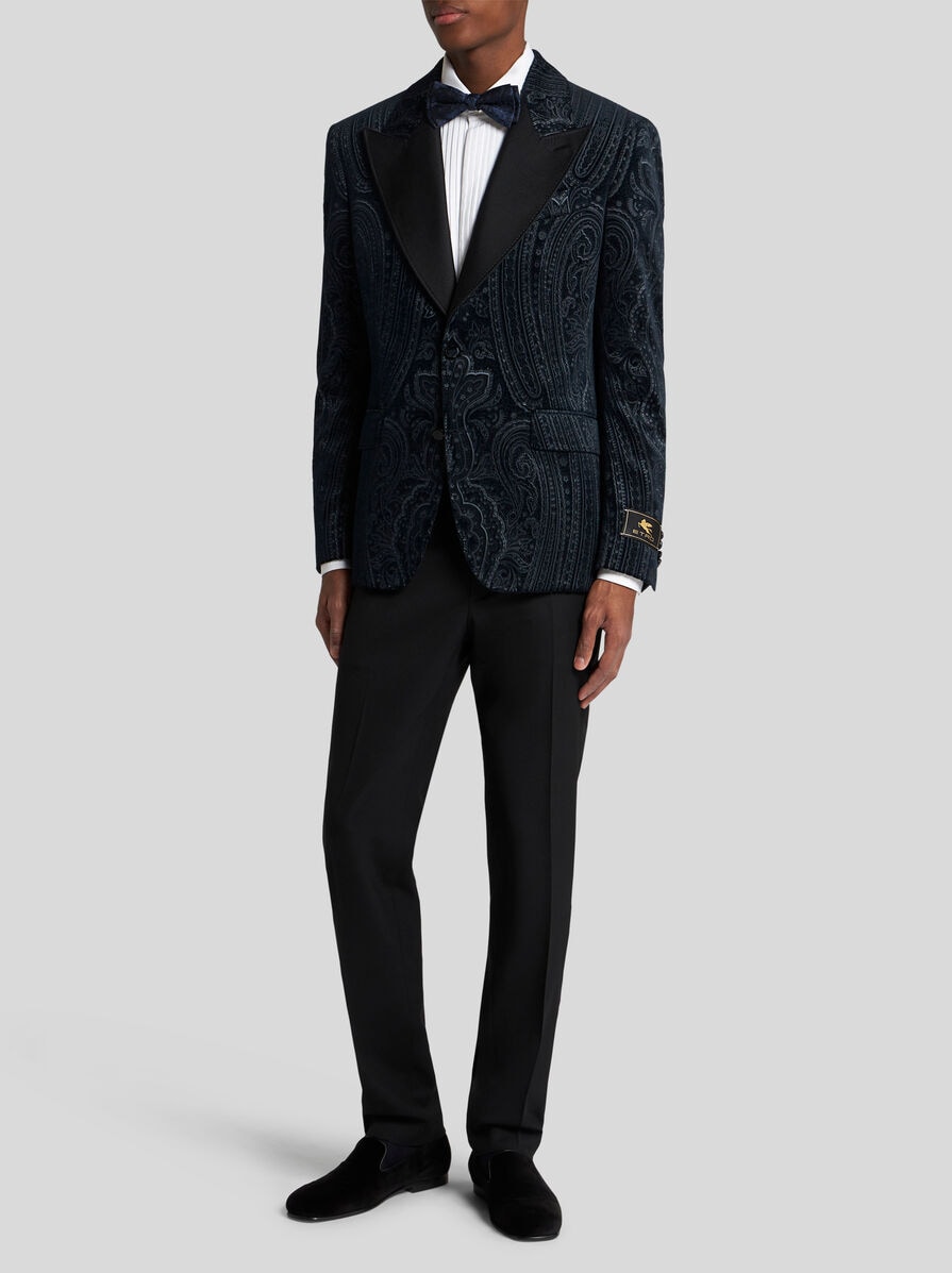 【送料&関税込】Etro Black Viscose Blend Blazer SINGLE-BREASTED WAVY BLAZER | Jackets | ETRO