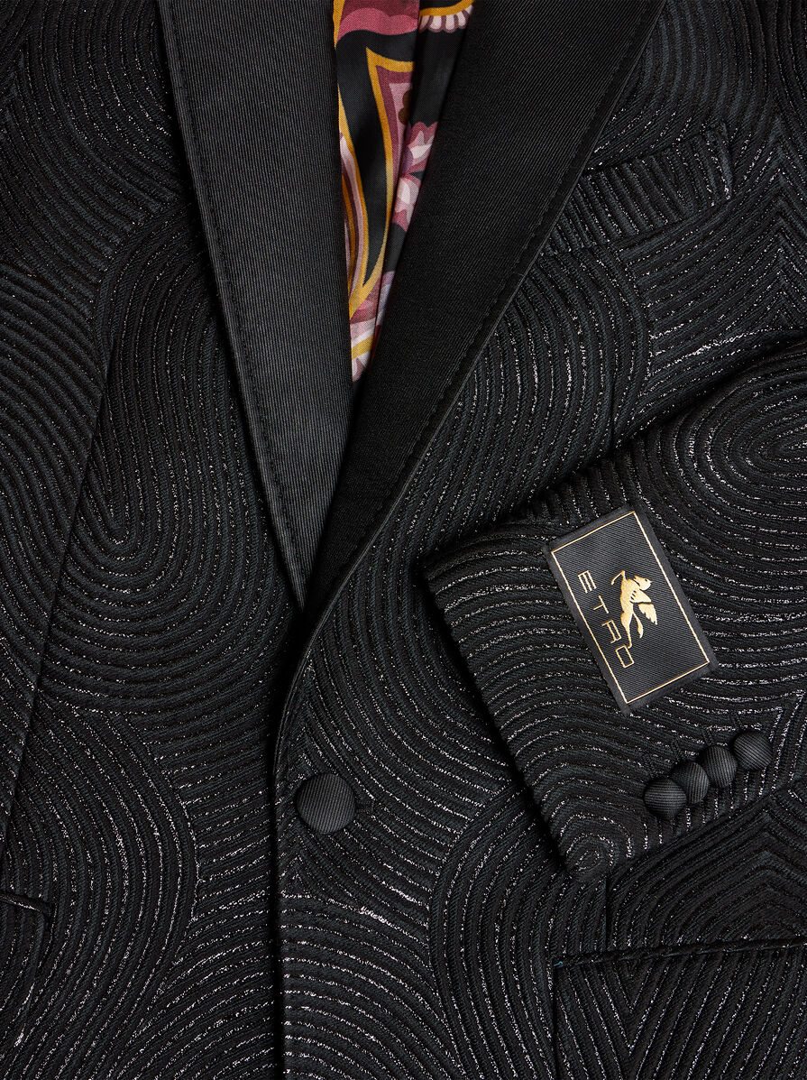 ジャケット Etro Black Viscose Blend Blazer SINGLE-BREASTED WAVY BLAZER | Jackets | ETRO