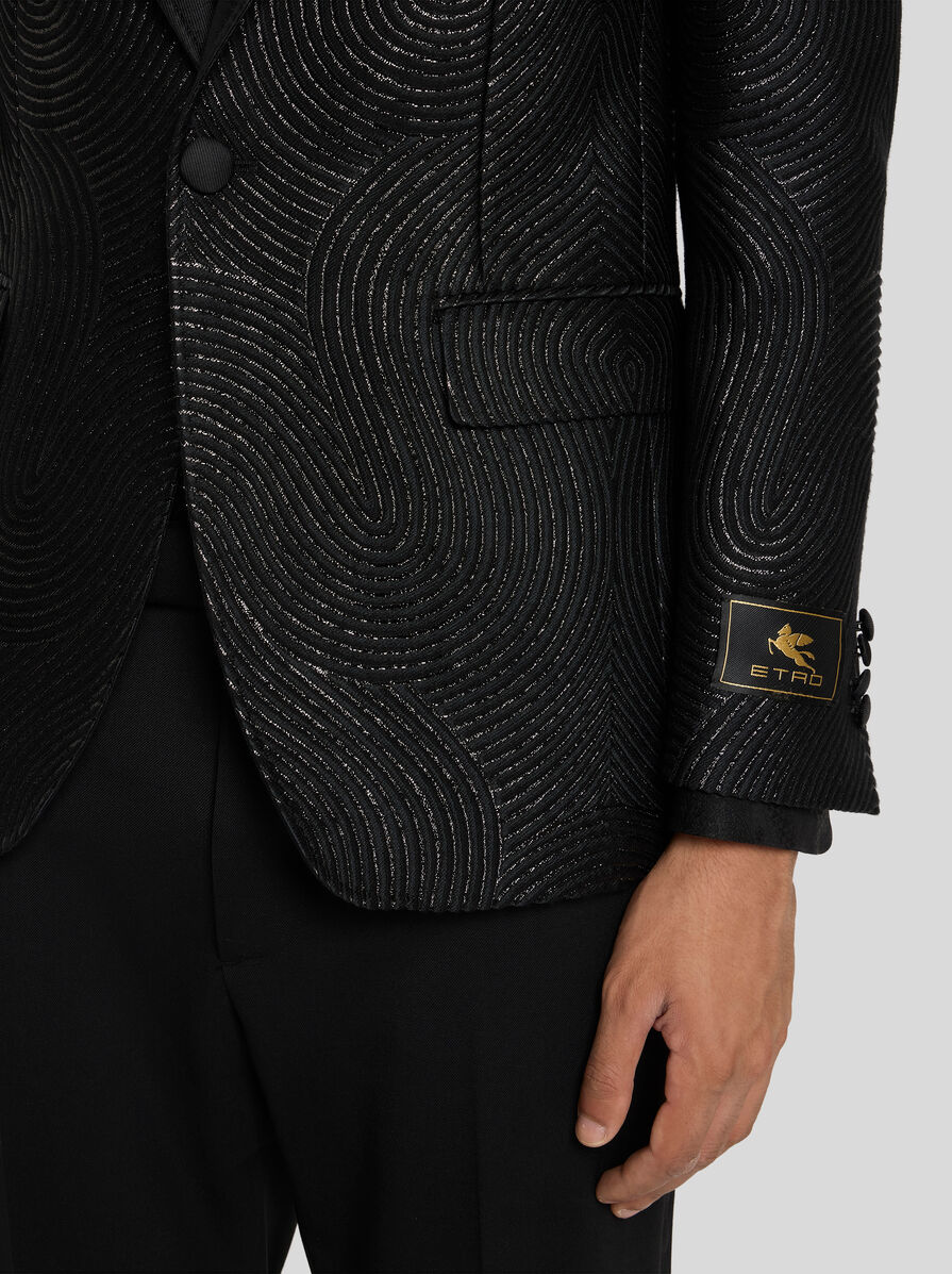 ジャケット ETRO Black Viscose Blend Blazer SINGLE-BREASTED WAVY BLAZER | Jackets | ETRO