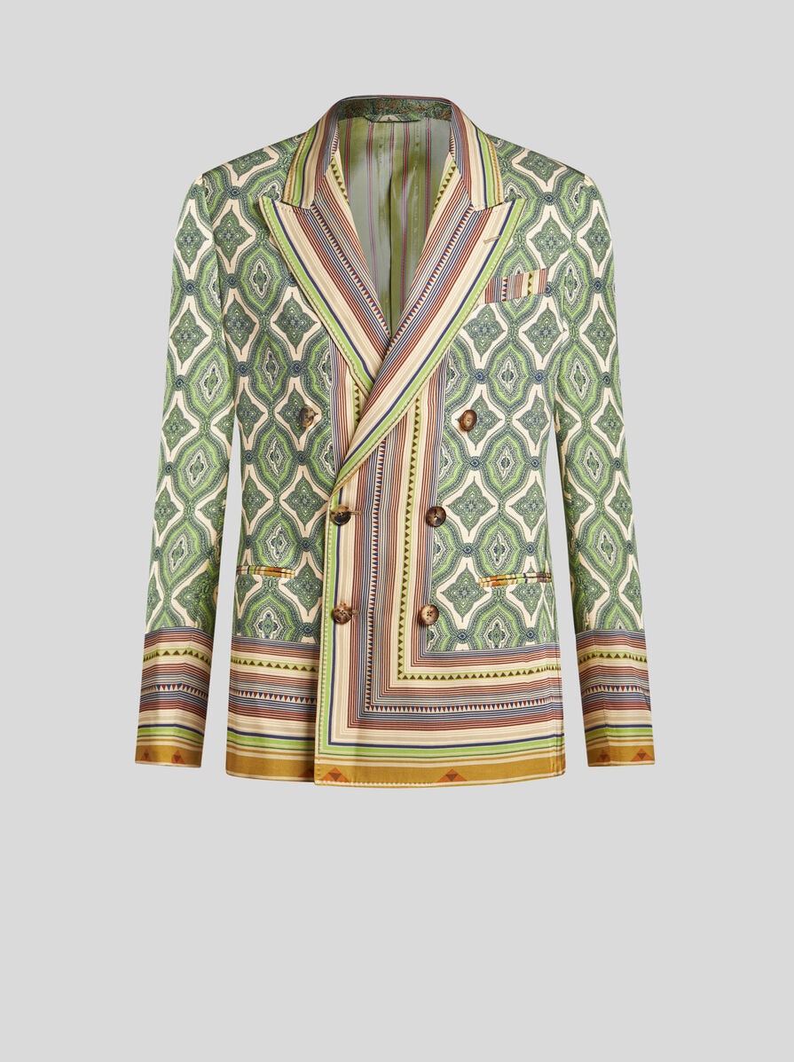 DOUBLE-BREASTED BLAZER WITH STRIPES AND MEDALLIONS | Jackets