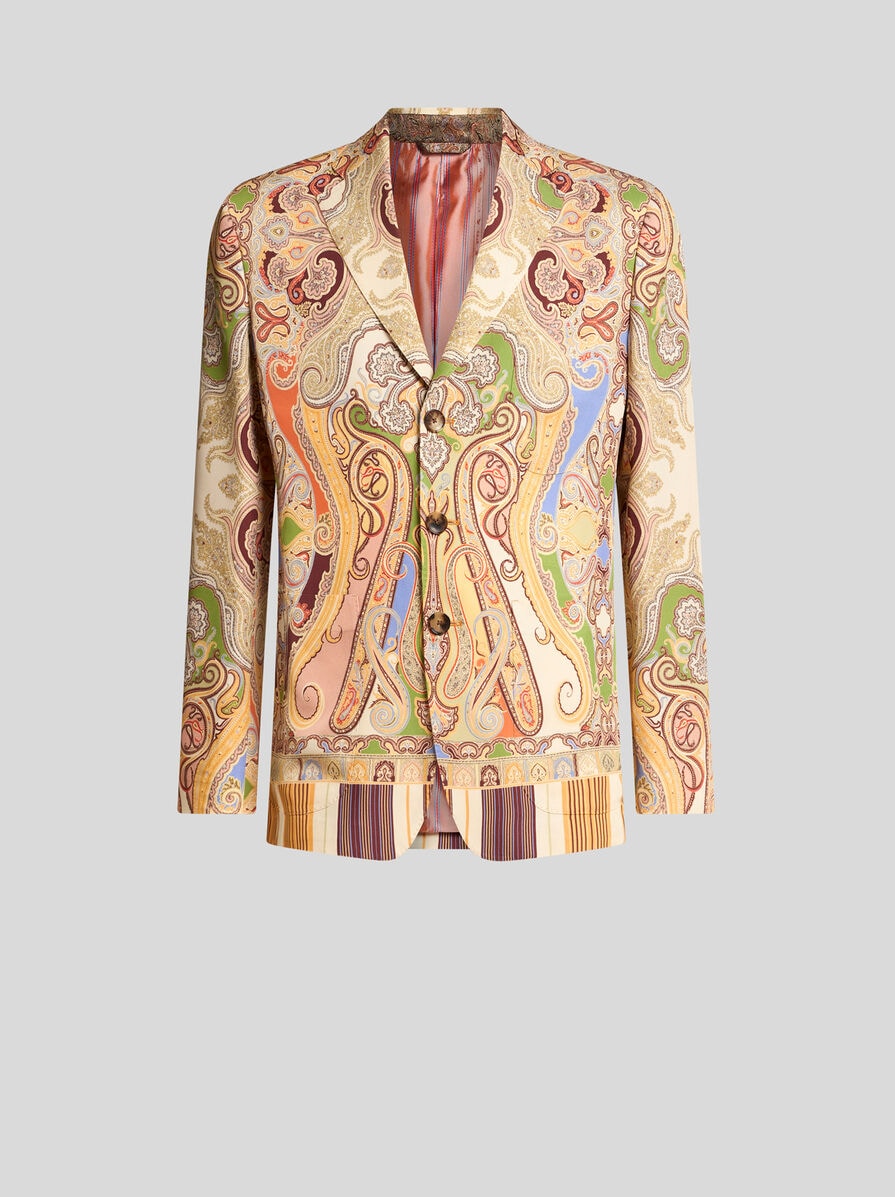 【ETRO】ペイズリー プリント シングルブレスト ブレザー シングルブレスト 総柄ペイズリー ブレザー | エトロ