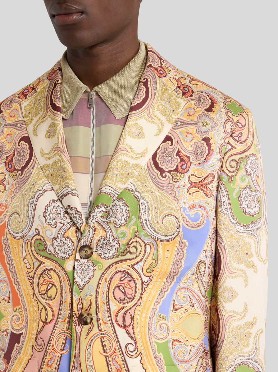 【ETRO】ペイズリー プリント シングルブレスト ブレザー ETRO ペイズリー柄 シングルブレスト テーラードジャケット