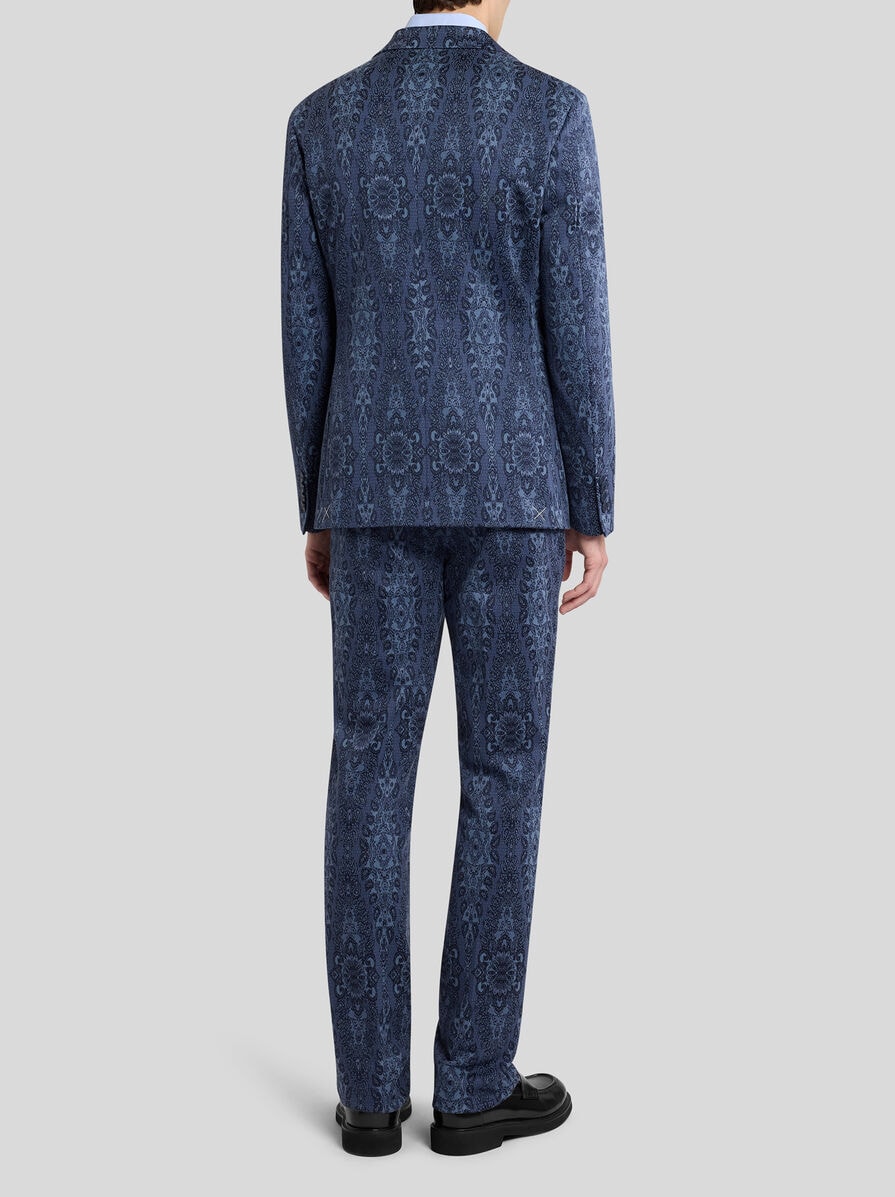 PRINTED COTTON-BLEND JERSEY BLAZER | Paisley Print Jackets