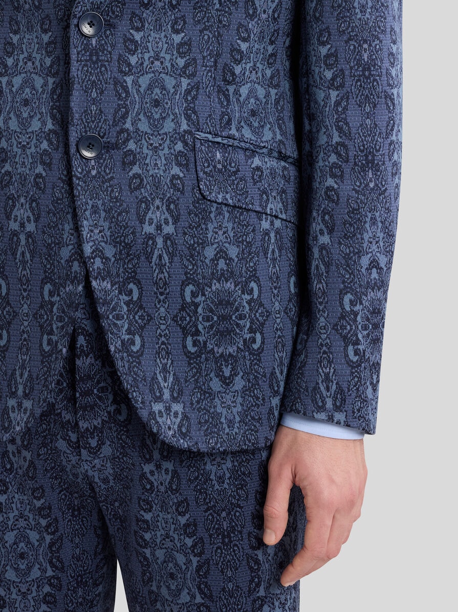 PRINTED COTTON-BLEND JERSEY BLAZER | Paisley Print Jackets