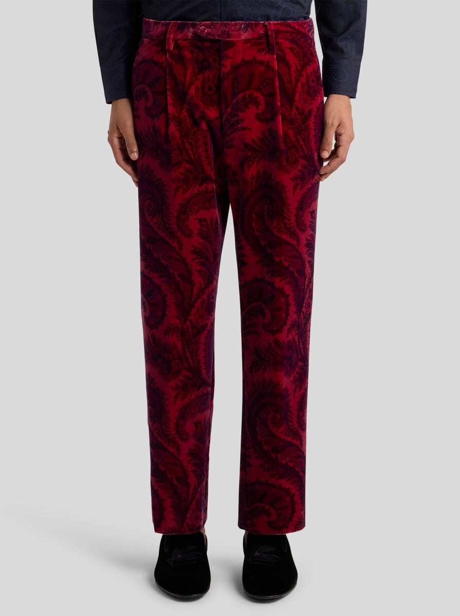 VELVET TROUSERS WITH PRINT | Trousers | ETRO