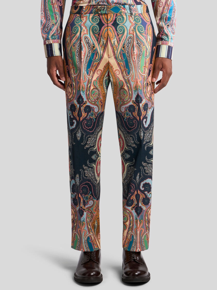 ETRO★ペイズリー柄マルチカラーパンツ ペイズリー ウール パンツ | エトロ