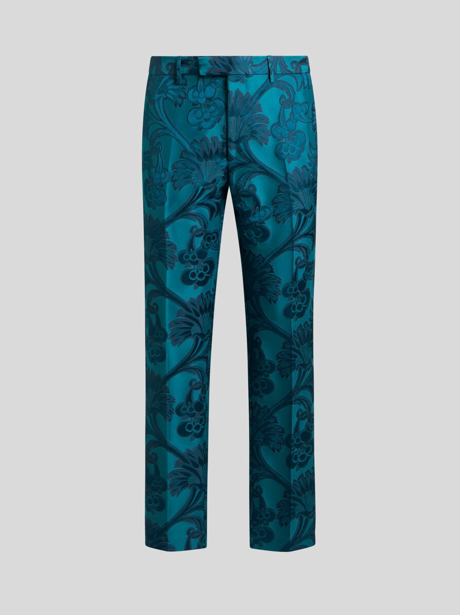 ETRO フローラル プリント シルク パンツ ライトブルー ETRO floral-print Silk Trousers | Blue | FARFETCH