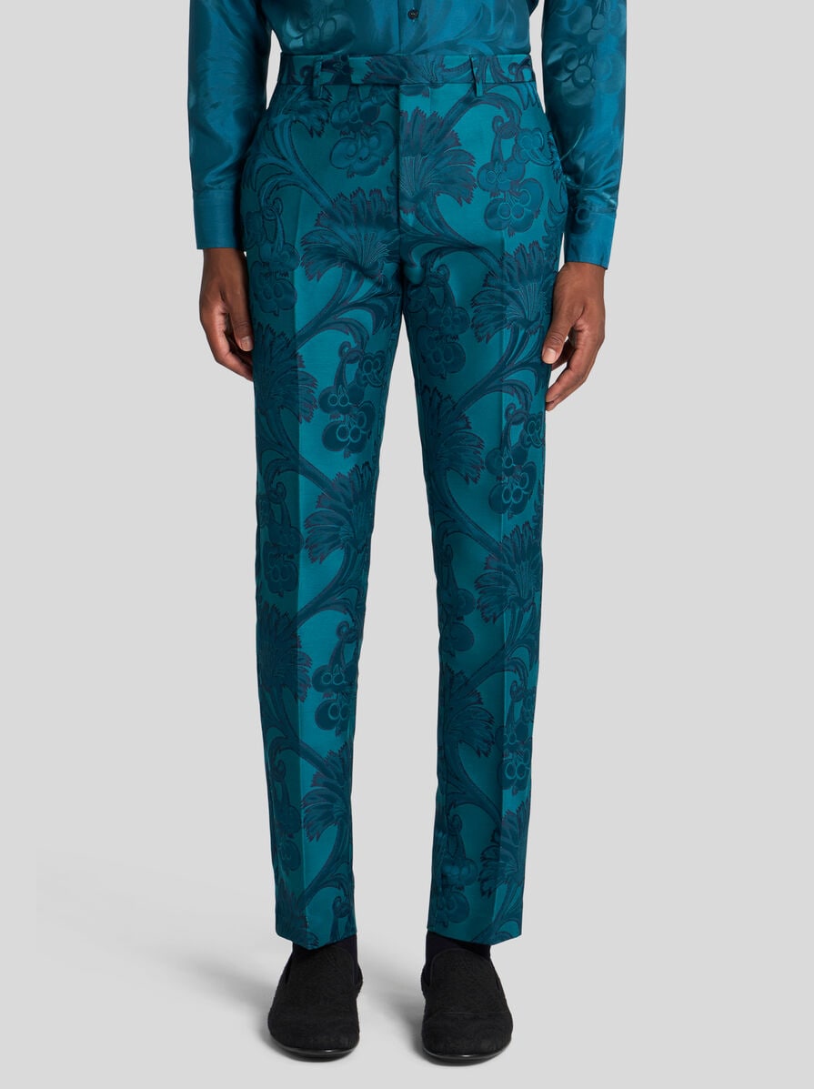 ETRO フローラル プリント シルク パンツ ライトブルー ETRO floral-print Silk Trousers | Blue | FARFETCH