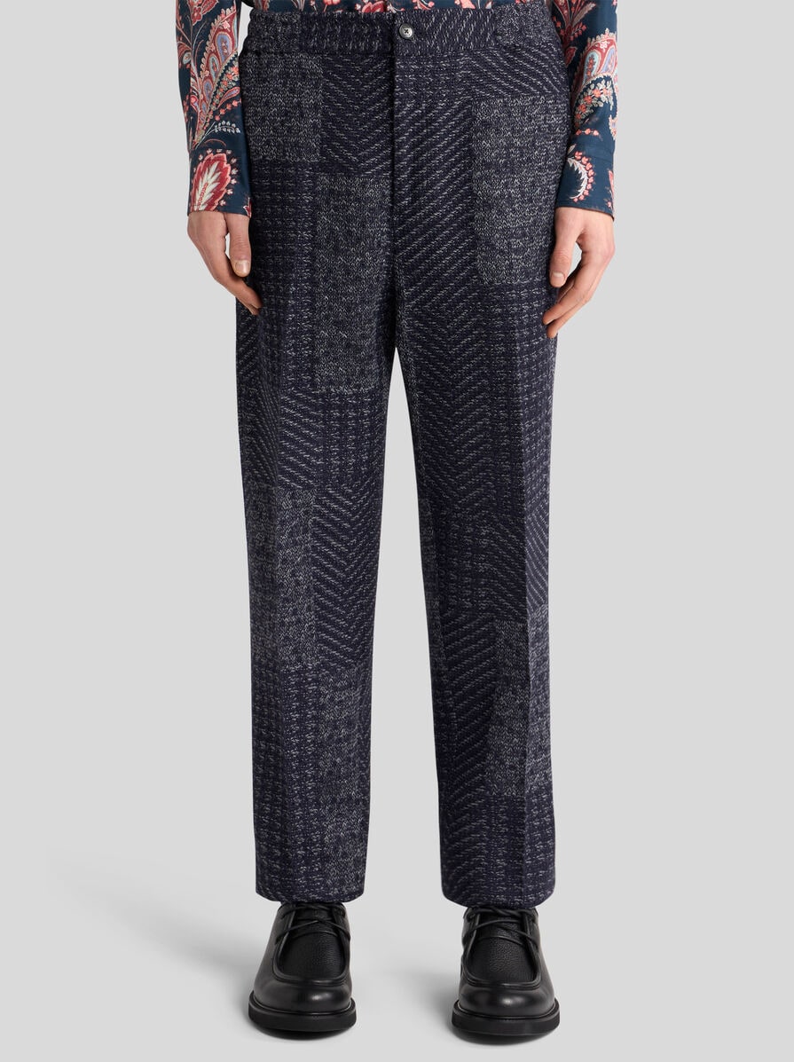 【送料&関税込】Etro Embroidered Wool Blend Pant ETRO Pleated wool and cotton-blend jacquard wide-leg pants