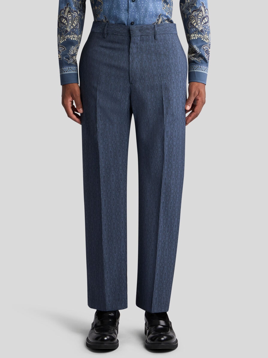 パンツ Etro Wool Trousers With Iconic Motif Etro - Paisley high-rise wide-leg pants Etro