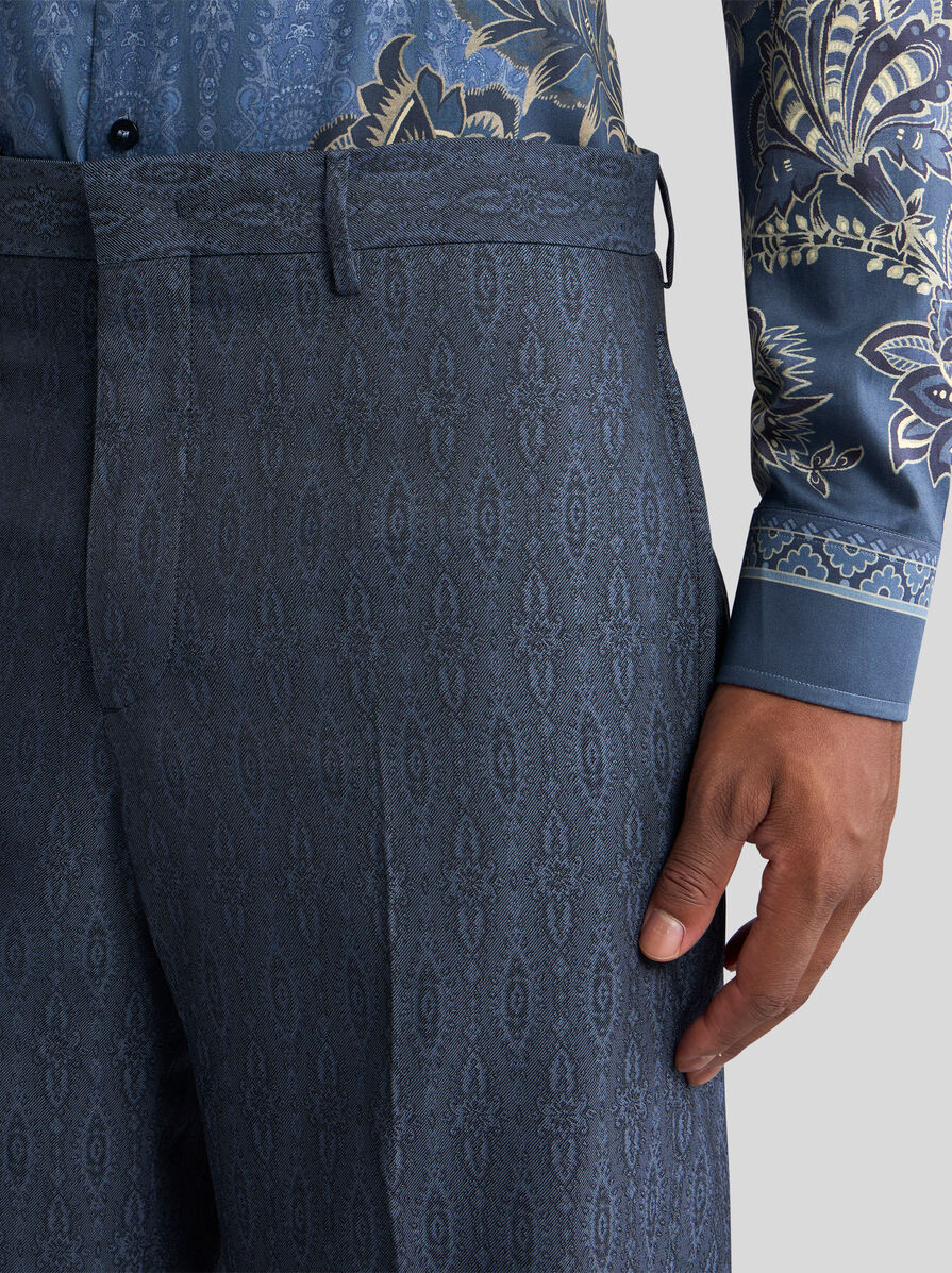 WOOL JACQUARD TROUSERS | Jacquard Trousers | ETRO