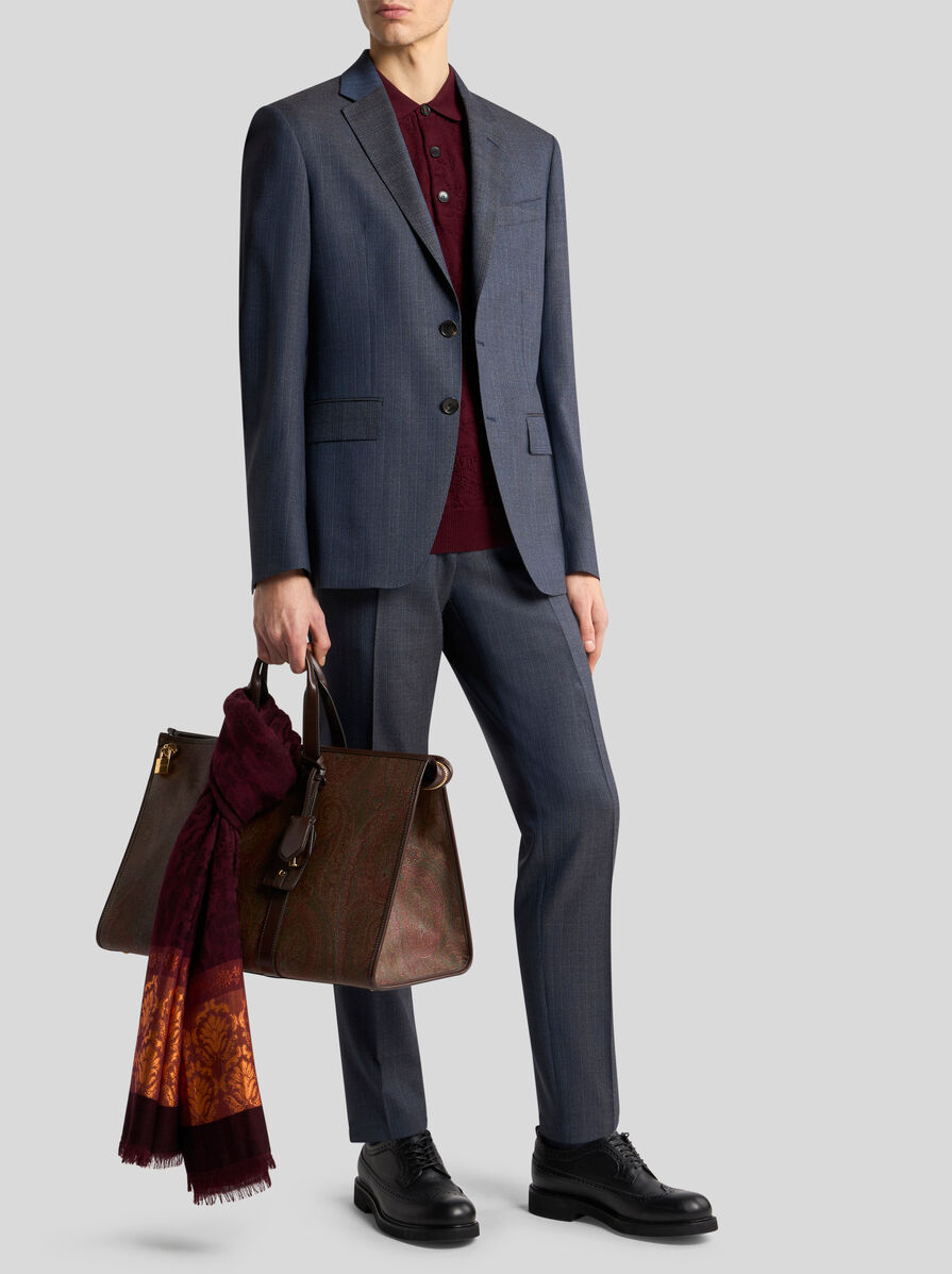 ETRO お洒落 洗練 ウールブレンド ストライプ スーツ ストライプ ウール スーツ | エトロ