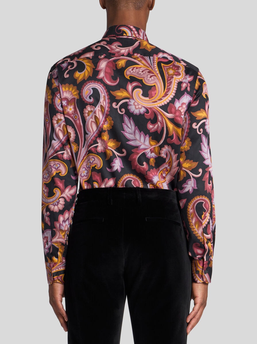 Tシャツ・カットソー ETRO SS25 Floral shirt (MRIB000199SA5F0 X0820) Etro men's floral cotton shirt mrib000199sa564 Navy