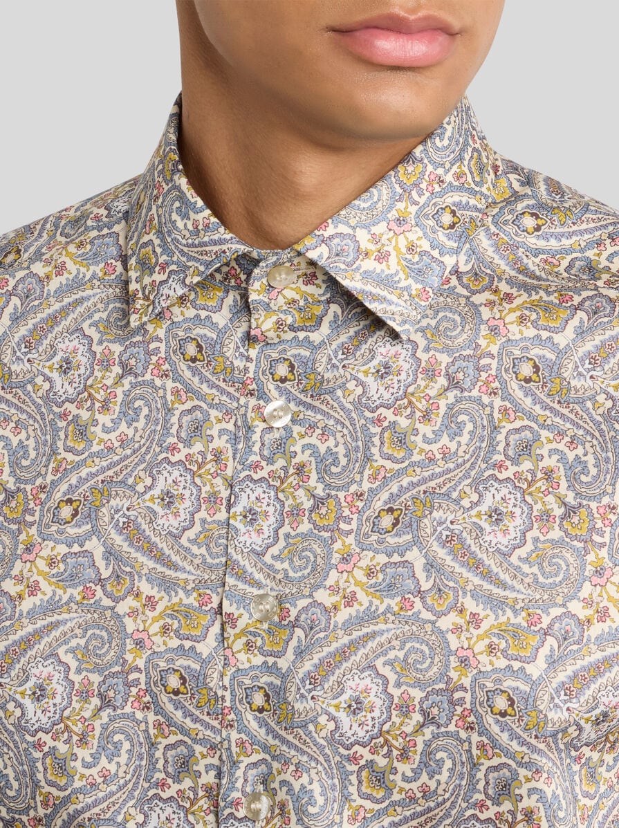 Tシャツ・カットソー ETRO Floral Paisley Cotton shirt (MRIB000199SA5L1 X0880) ETRO Floral Paisley T-shirt | Neutrals | FARFETCH