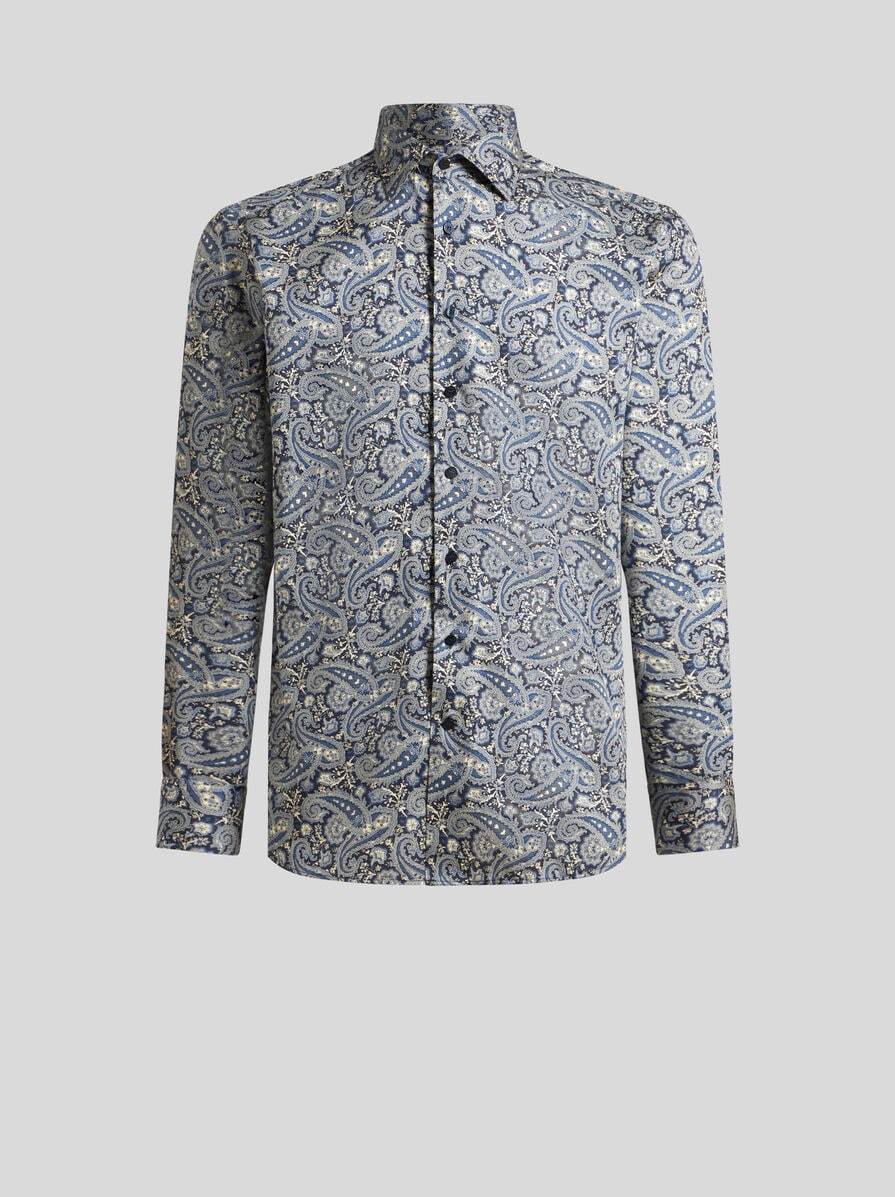 Tシャツ・カットソー ETRO Floral Paisley Cotton shirt (MRIB000199SA5L8 X0883) FLORAL PAISLEY COTTON SHIRT | Paisley Print Shirts | ETRO