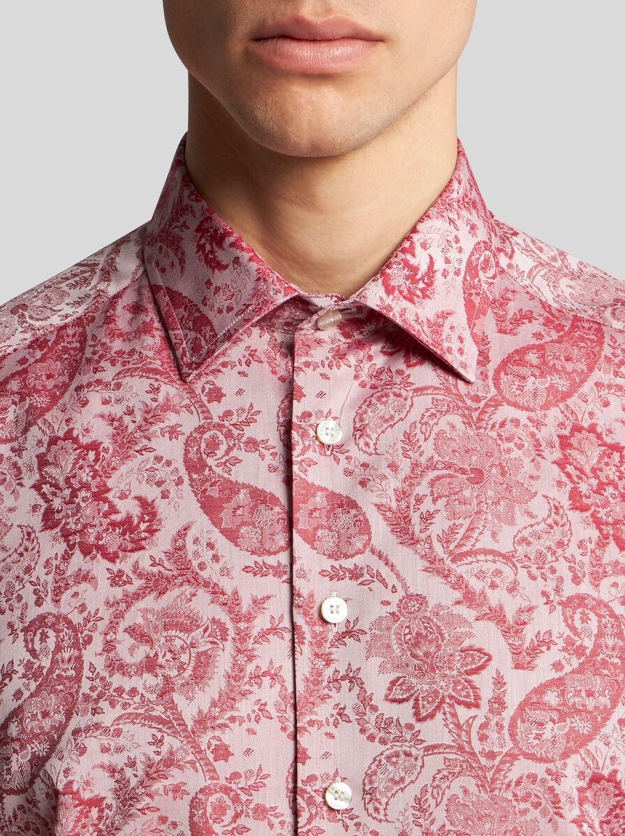 Tシャツ・カットソー ETRO SS23 Etro Shirts Pink (12400 1665650) Etro Printed Silk Button-Front Shirt | Saks Fifth Avenue
