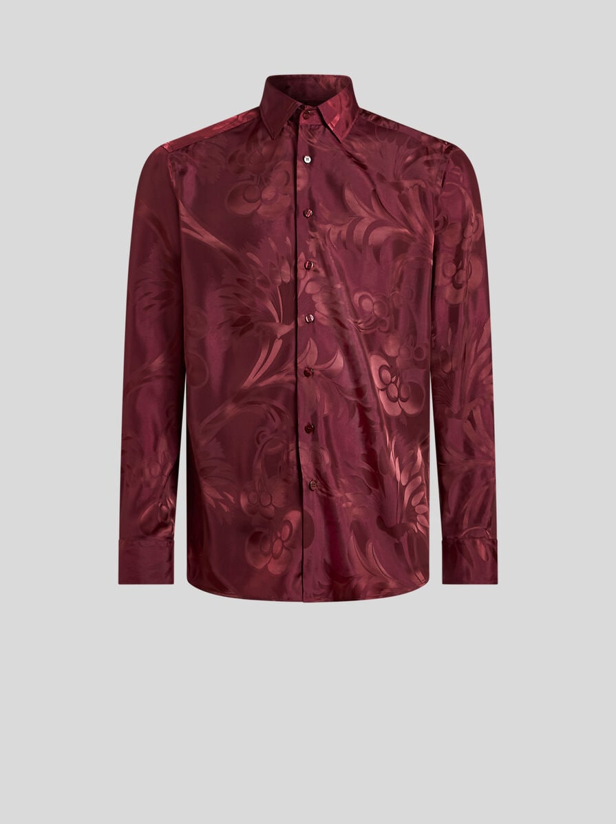 【ETRO】フローラル ジャカード ローマ シャツ フローラル リーフ ジャカード ローマ シャツ