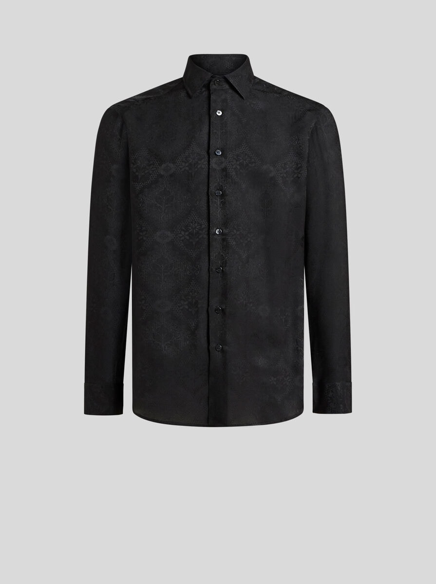 【ETRO】フローラル ジャカード ローマ シャツ フローラル リーフ ジャカード ローマ シャツ