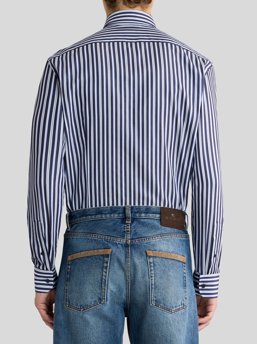 STRIPED BUTTON-DOWN COTTON SHIRT — Image 10