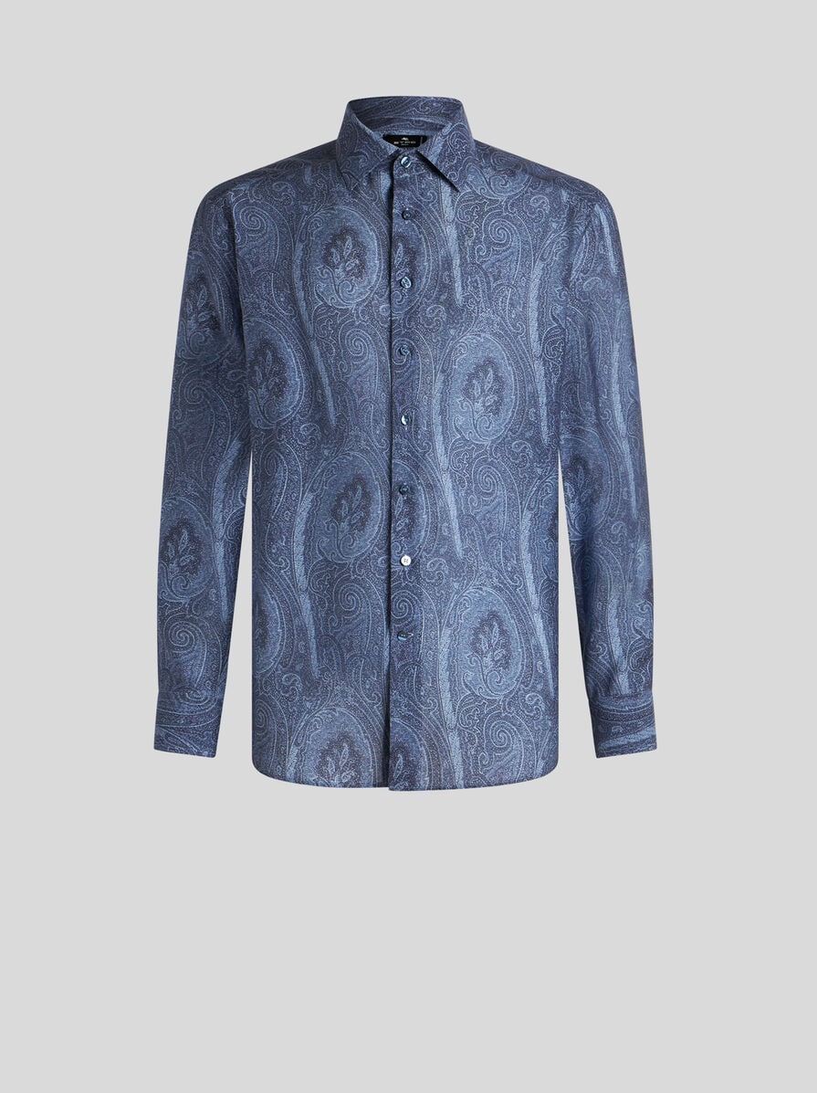 ETRO シルクシャツ ETRO - 未使用 エトロ イタリア製 シルク 総柄 長袖 シャツ 42