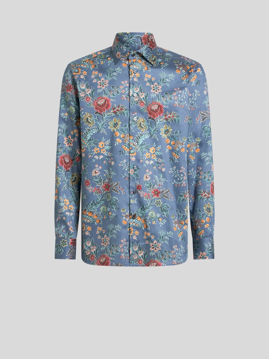COTTON SHIRT WITH ALL-OVER FLORAL PRINT | Shirts | ETRO