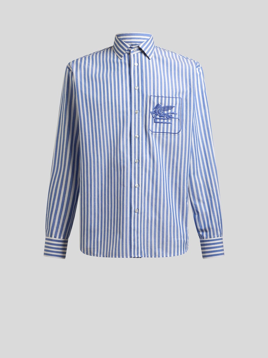 Tシャツ・カットソー ETRO SS25 'Pegaso' striped shirt (MRIB000499TR575 S8461) Etro - Pegaso Red Striped Shirt - annameglio.com shop online