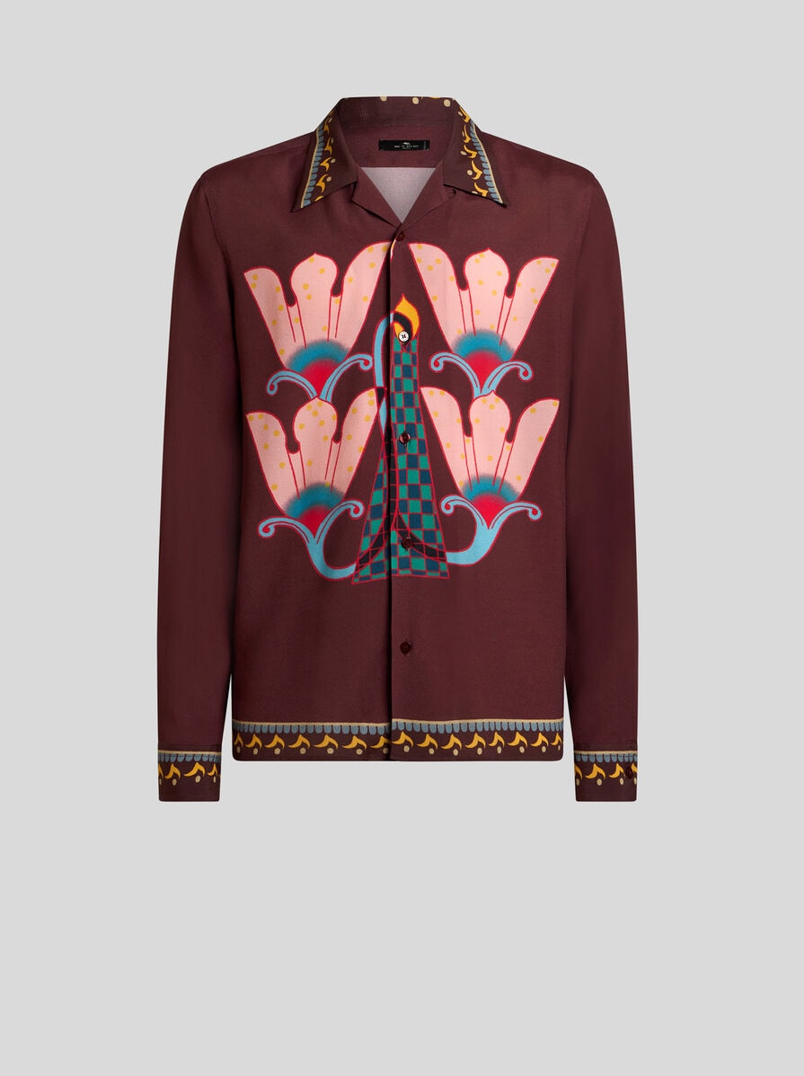 SILK SHIRT WITH PLACED PRINT | Shirts | ETRO