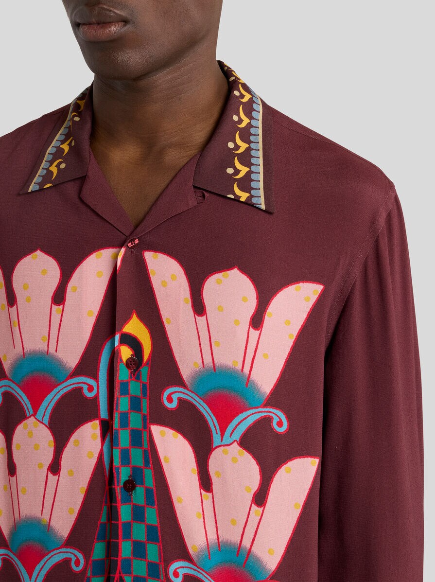 SILK SHIRT WITH PLACED PRINT | Shirts | ETRO