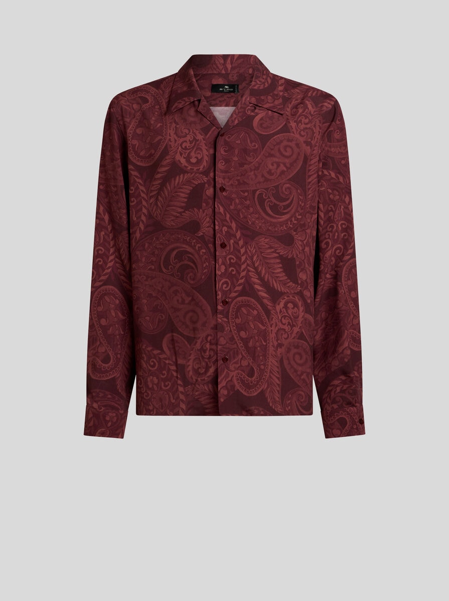 Tシャツ・カットソー ETRO Viscose and silk shirt with iconic motif Etro Silk Casual Shirt With Multicolor Floral Design And Fit