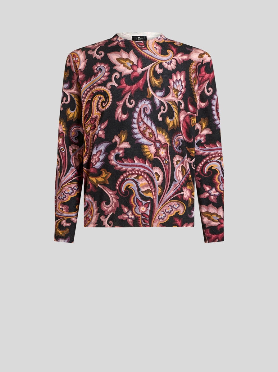 ETRO プレイスメント ペイズリー クルーネック スウェットシャツ フローラル ペイズリー クルーネックセーター | エトロ
