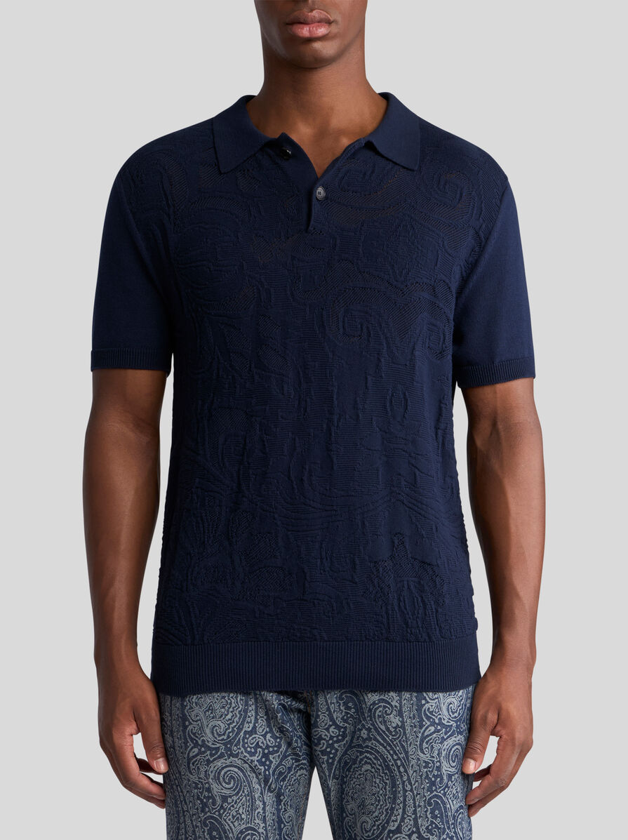 TEXTURED KNIT POLO SHIRT | Knitwear | ETRO