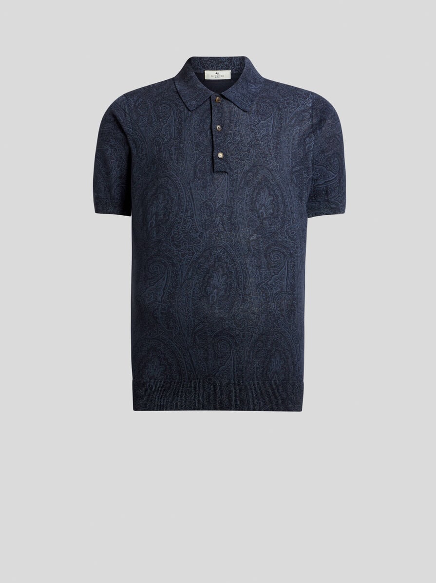 ペイズリーモチーフ コットンブレンド ポロシャツ | エトロ