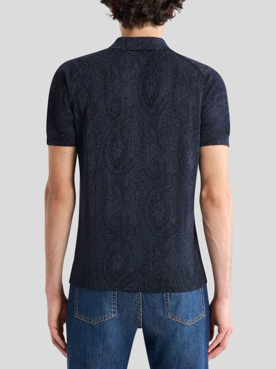 ペイズリーモチーフ コットンブレンド ポロシャツ | エトロ