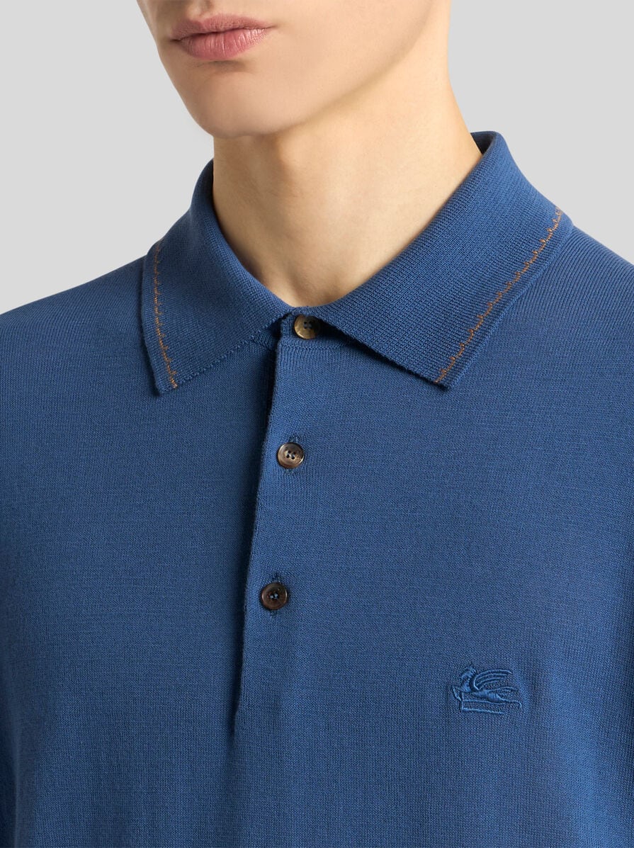 SALE⭐️エトロ　シルクポロ(水色) コットンポロシャツ | エトロ
