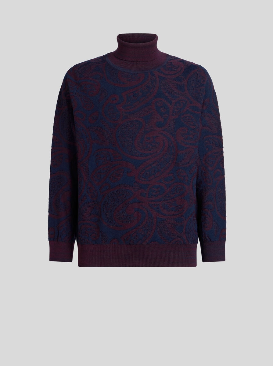 【美品】エトロ ETRO　ニット　モヘヤ混　ペイズリー　タートル　薄手 ETRO - □美品□ETRO エトロ ニット サイズL レオパード クルー