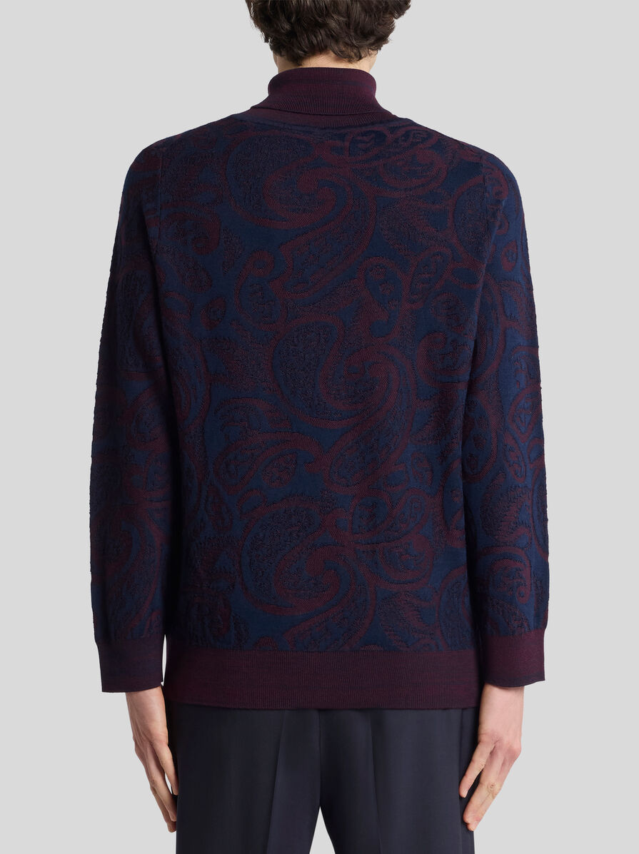 【美品】エトロ ETRO　ニット　モヘヤ混　ペイズリー　タートル　薄手 美品】エトロ ETRO ニット モヘヤ混 ペイズリー タートル 薄手