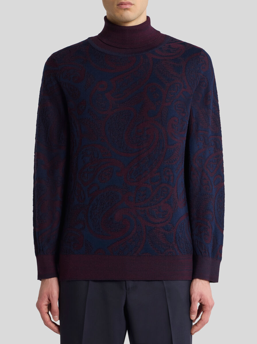 ETRO タートルネックニット 新品未使用♡ ウールブレンド ジャカード タートルネックセーター | エトロ
