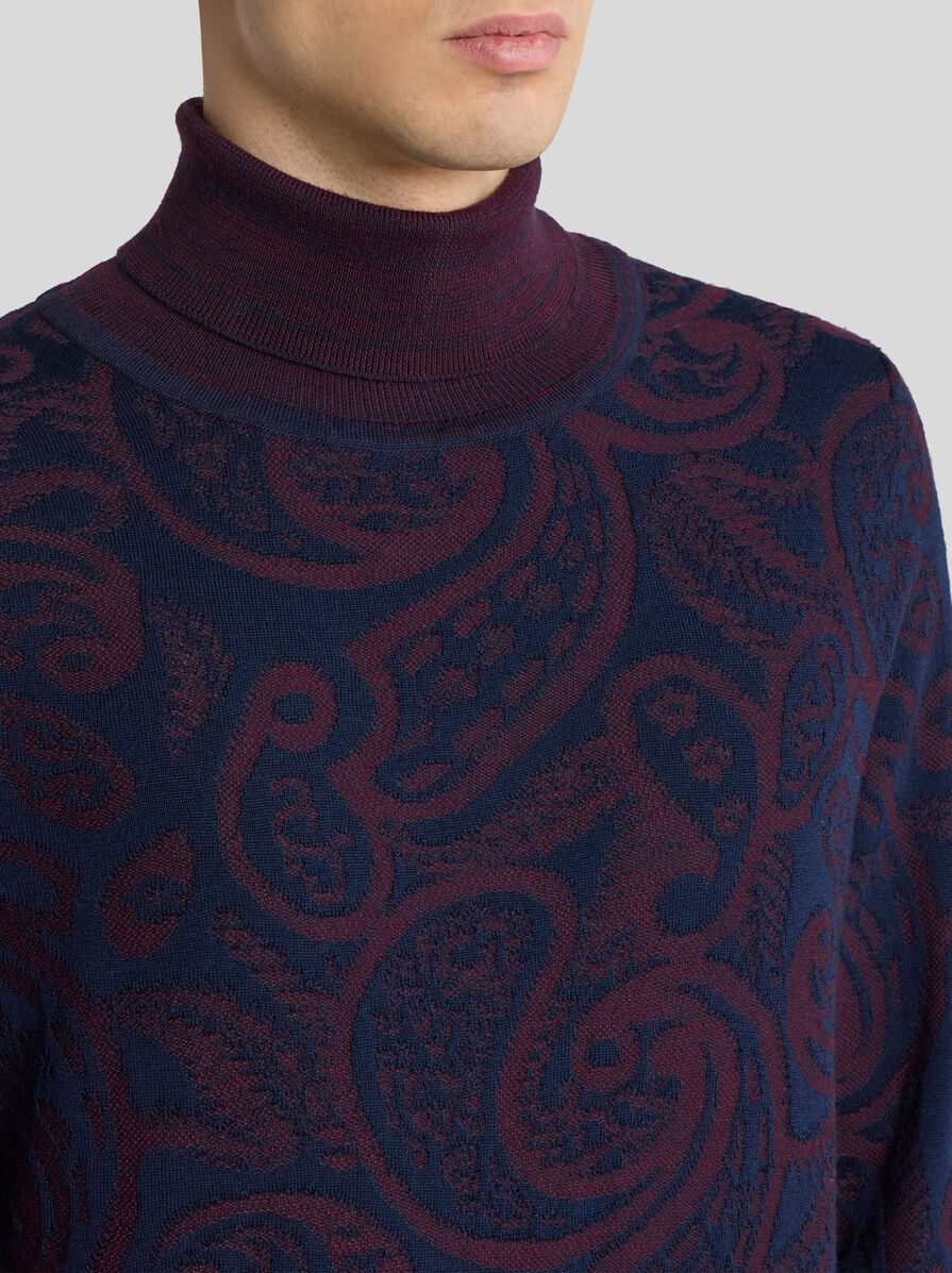 ETRO シルクプリント × ウールのニット イタリア製 44 ETRO シルクプリント × ウールのニット イタリア製 44