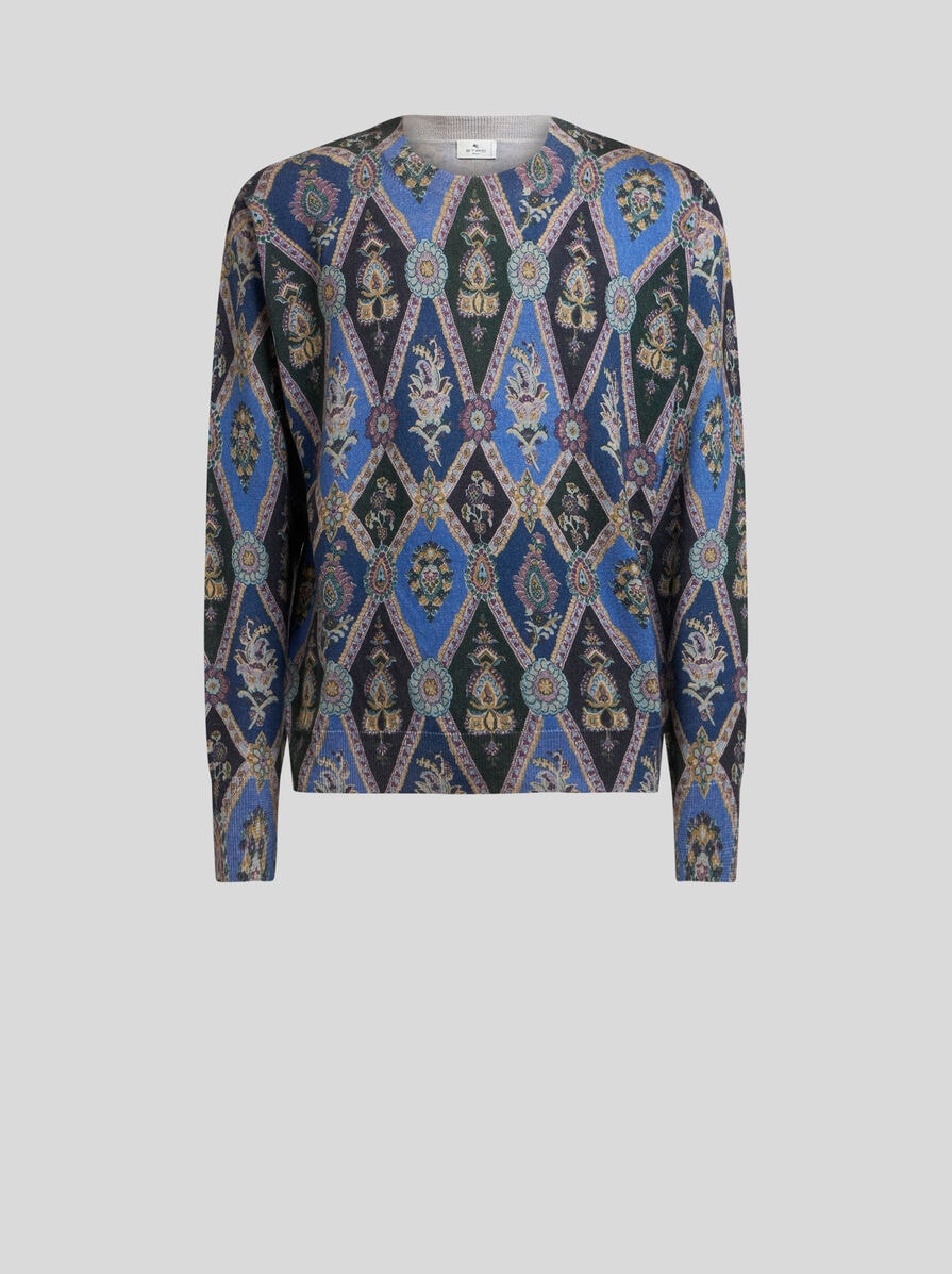 【送料&関税込】Etro Inlaid Jacquard Turtleneck Sweater Saks Fifth Avenue COLLECTION Cashmere Tiger Jacquard