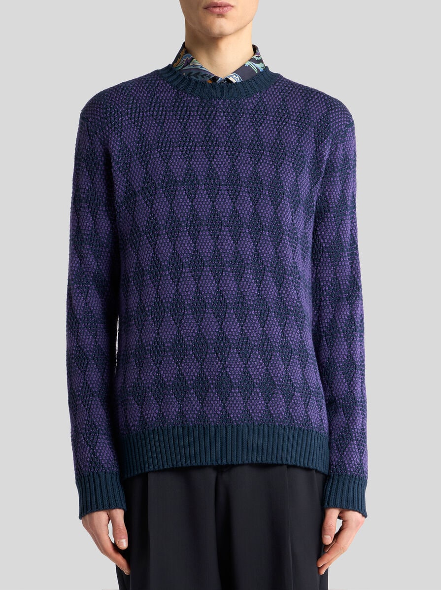 [ETRO] ジャカード ニット トップス ウールジャカード セーター | エトロ