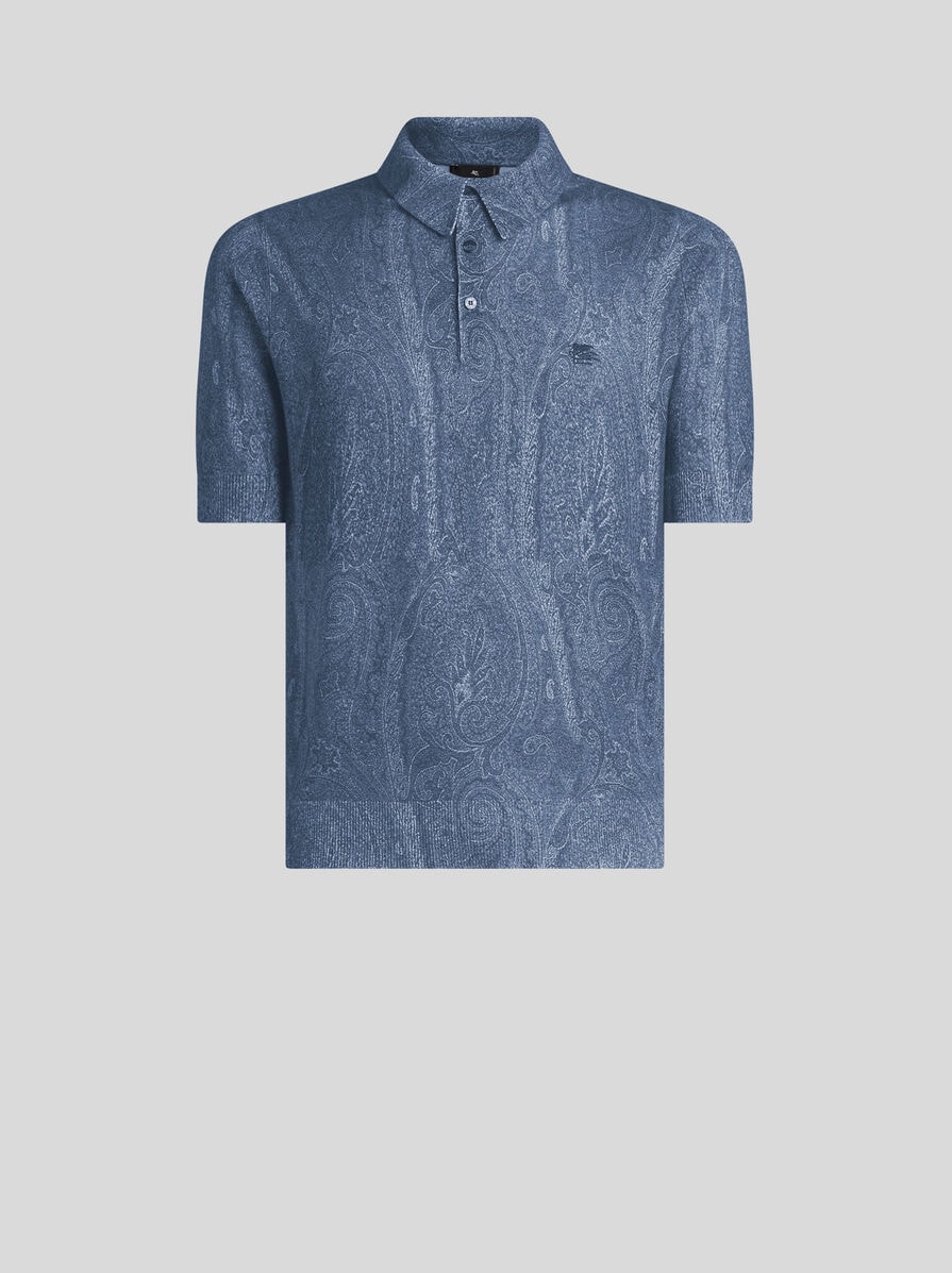 KNIT POLO-SHIRT WITH PAISLEY PRINT | Knitwear | ETRO