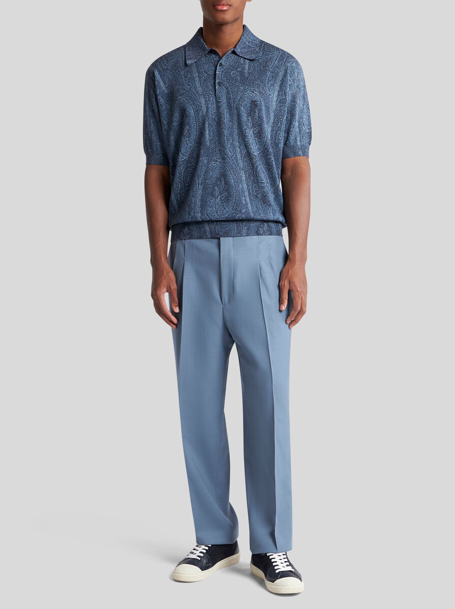 KNIT POLO-SHIRT WITH PAISLEY PRINT | Knitwear | ETRO