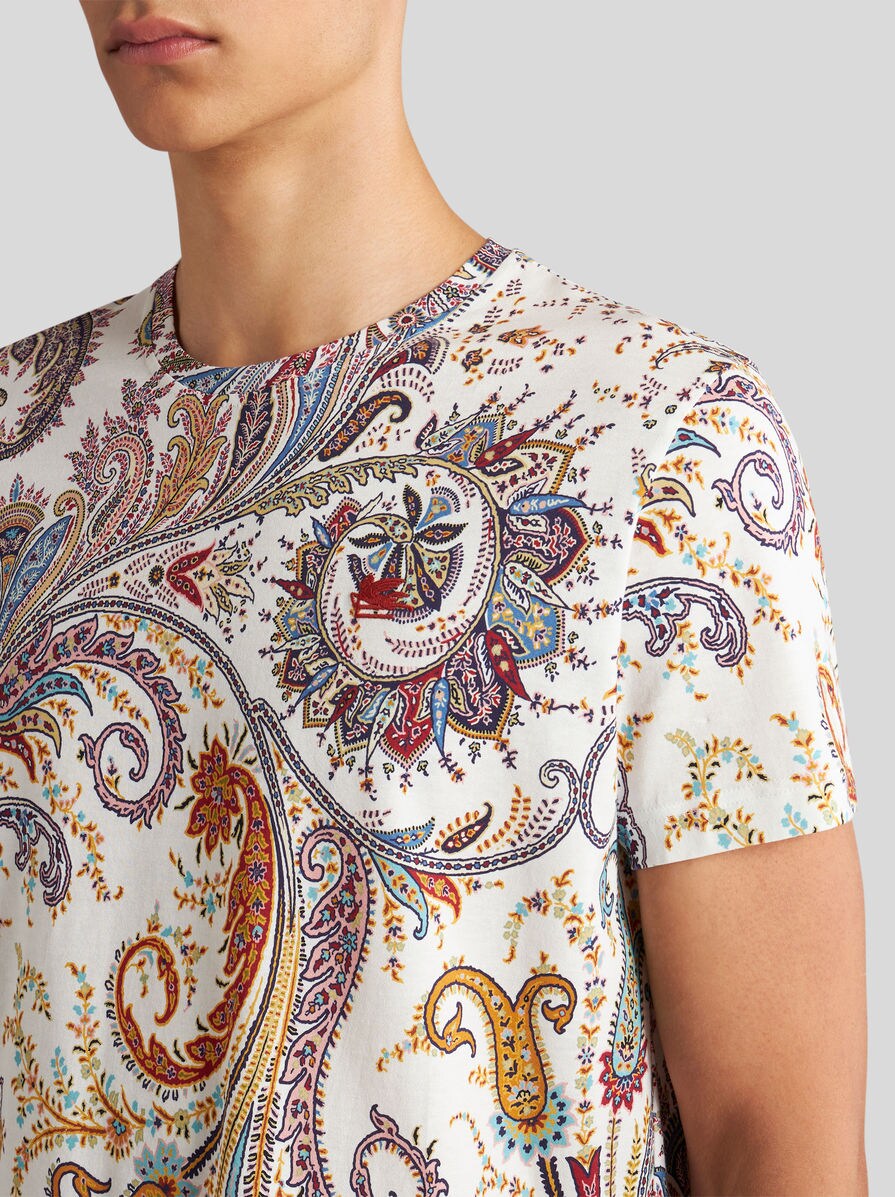 PAISLEY-PRINT T-SHIRT WITH LOGO