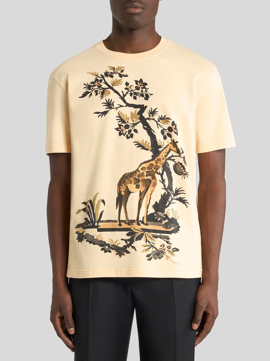 COTTON JERSEY T-SHIRT WITH GIRAFFE PRINT | T-shirt and Sweatshirts