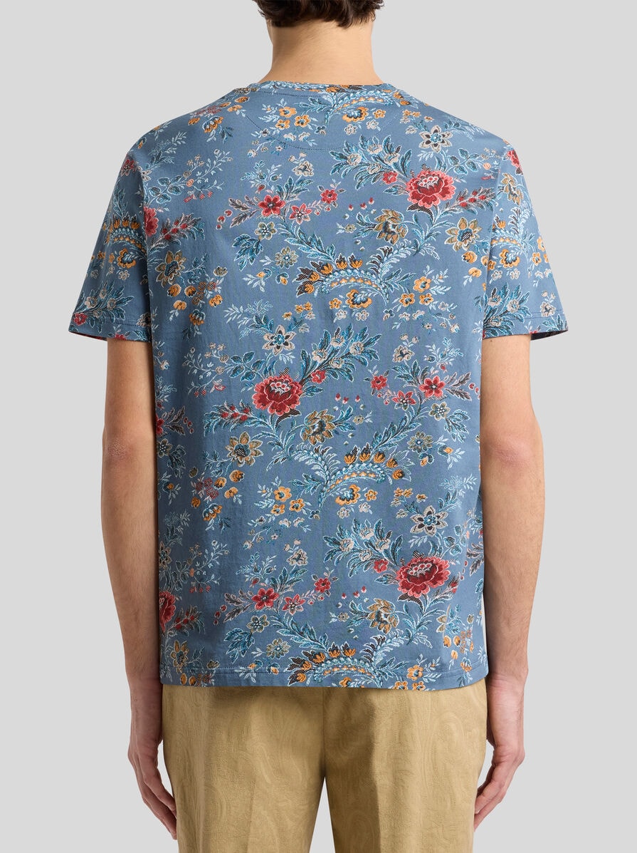 Tシャツ・カットソー ETRO FW24 Floral shirt (MRIB0001AK332 X0883) ETRO floral-print Cotton Shirt | Blue | FARFETCH